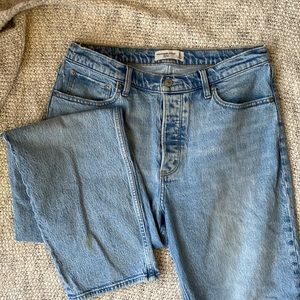 Light wash straight leg jeans